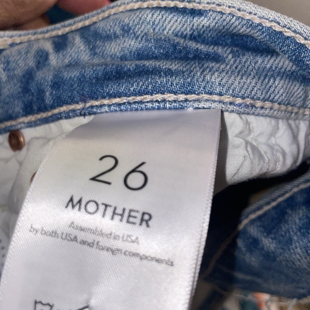 MOTHER The Tomcat Jeans in The Confession Wash Blue Distressed Size 26 USA Made - Picture 9 of 13